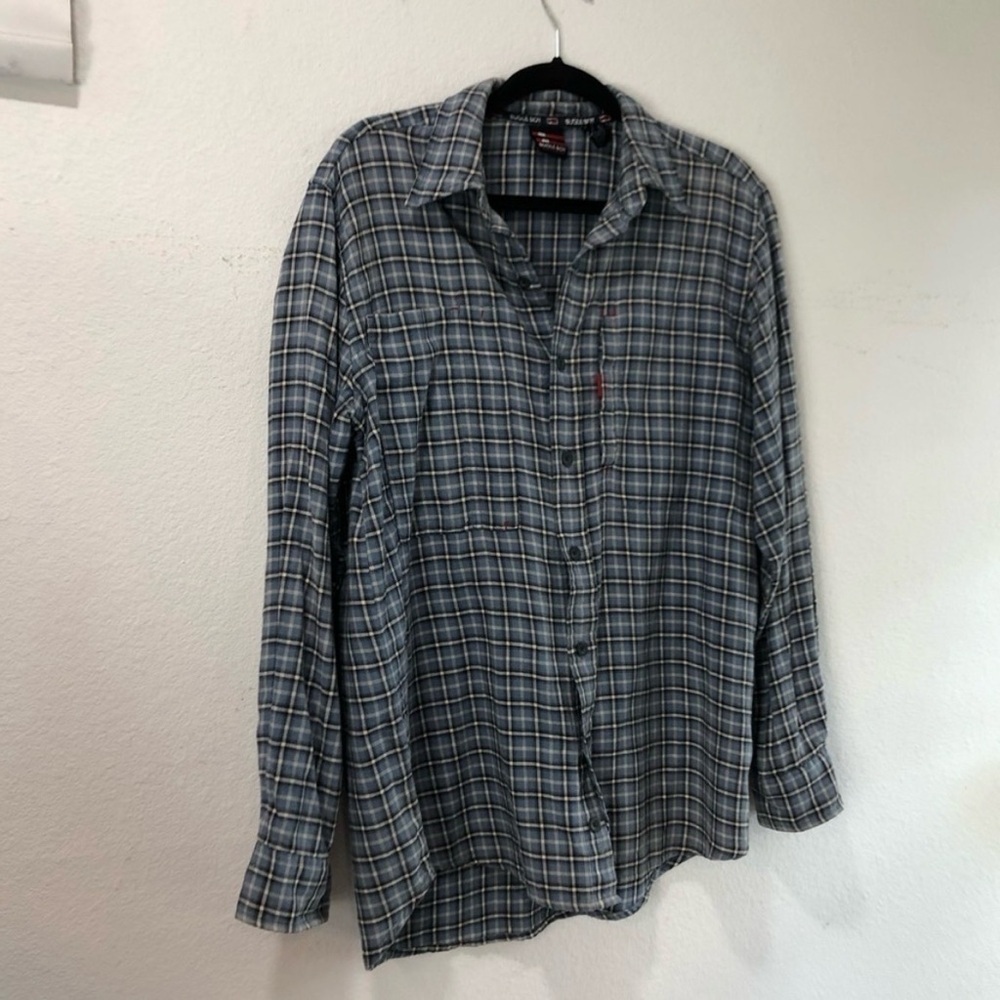 BUGLE BOY flannel shirt long sleeve size: blue, black